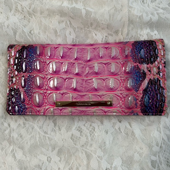 Brahmin Handbags - Brahmin Vibrant Pink and Purple Croc-Embossed Wallet NWOT